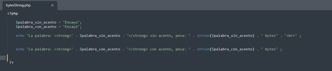 Obtener El Peso O Longitud En Bytes De Una Cadena Con Php